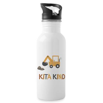 Kita Kind Kindergarten Hord - Trinkflasche mit integriertem Trinkhalm - Weiß - Rechts