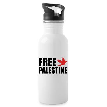 Free palestine - Gourde avec paille intégrée - blanc - Droite
