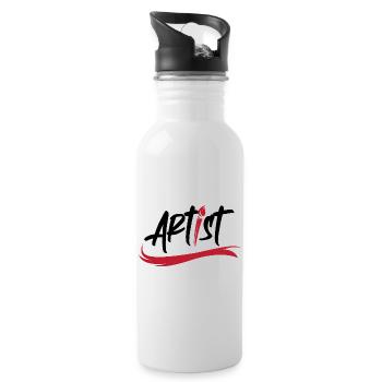 artist brush logo art icon brush stroke icon - Water bottle with straw - white - Right