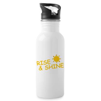 RISE & SHINE - Trinkflasche mit integriertem Trinkhalm - Weiß - Rechts