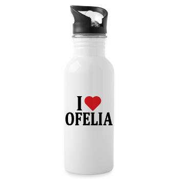 t-shirt I love Ofelia t-shirt gift idea - Water bottle with straw - white - Right