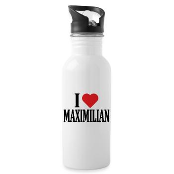 t-shirt I love Maximilian t-shirt gift idea - Water bottle with straw - white - Right