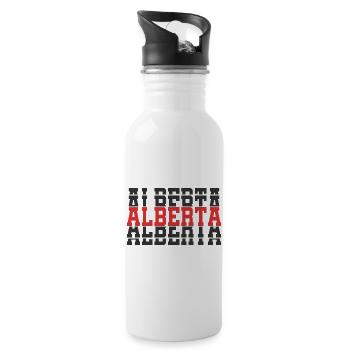 T-shirt Alberta T-shirt idée cadeau texte empilé - Gourde avec paille intégrée - blanc - Droite