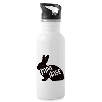 Hasenpapa Osterhase Bester Vater Ostern Hasen Papa - Trinkflasche mit integriertem Trinkhalm - Weiß - Rechts
