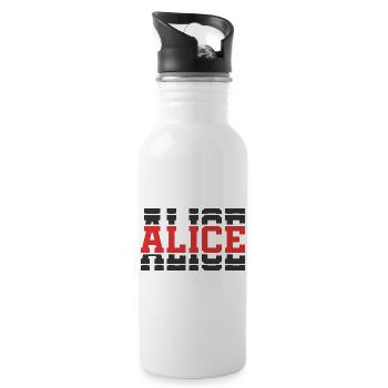 t-shirt Alice t-shirt idée cadeau texte empilé - Gourde avec paille intégrée - blanc - Droite