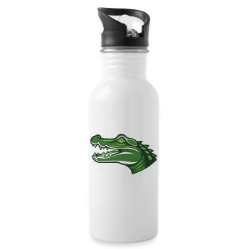 Paul das Krokodil - Trinkflasche mit integriertem Trinkhalm - Weiß - Rechts