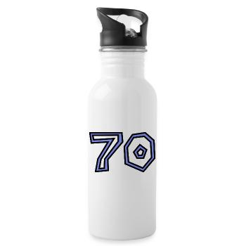 70. 70 JAHRE. 70-JÄHRIGES JUBILÄUM. 70-JÄHRIGES JUBILÄUM. - Trinkflasche mit integriertem Trinkhalm - Weiß - Rechts