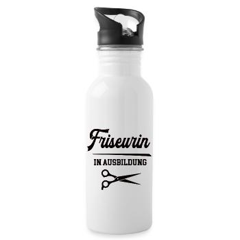 Friseurin in Ausbildung Friseurausbildung Frisörin - Trinkflasche mit integriertem Trinkhalm - Weiß - Rechts