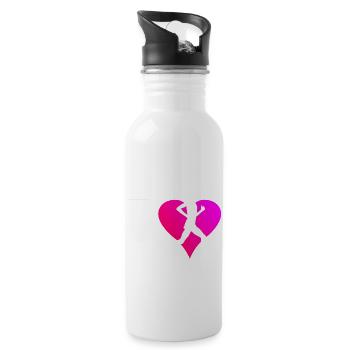 Running Race Running Women Men Fitness - Water bottle with straw - white - Right