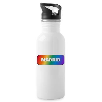 Gay Pride Madrid Espagne LGBTQ - Gourde avec paille intégrée - blanc - Droite