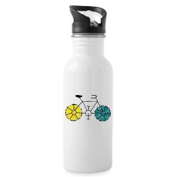 PAPA. OPA. VATERTAG. GELIEBTE. MEISTER - Trinkflasche mit integriertem Trinkhalm - Weiß - Rechts