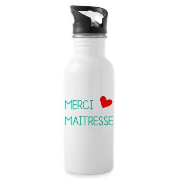 GELIEBTE. VIELEN DANK. DANKE HERRIN - Trinkflasche mit integriertem Trinkhalm - Weiß - Rechts