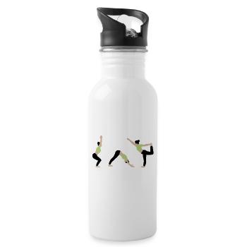 Power yoga in the gym light green - Water bottle with straw - white - Right