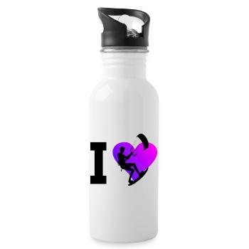 Kitesurfing Kite Kiten Kitesurfer Kitesurf - Water bottle with straw - white - Right