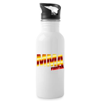 MMA Figher - Design mit coolen Farben. - Trinkflasche mit integriertem Trinkhalm - Weiß - Rechts