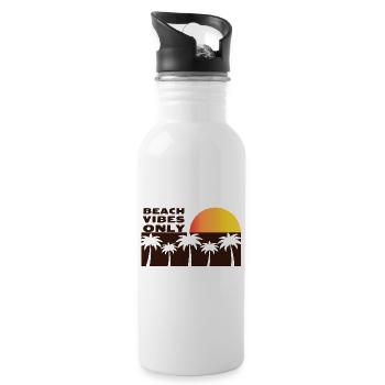 Ambiance de plage uniquement - Gourde avec paille intégrée - blanc - Droite