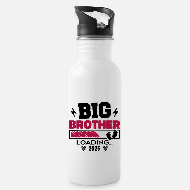 Big Brother Loading 2025 wird zu Big Brother - Trinkflasche mit integriertem Trinkhalm - Weiß