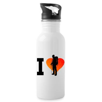 Bouldering Climber Climber Women's Climbing - Water bottle with straw - white - Right