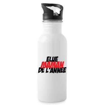 élue Maman de l'année - Gourde avec paille intégrée - blanc - Droite