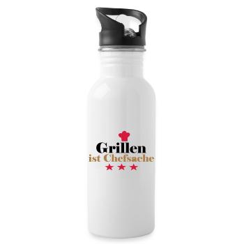 Barbecuing is a matter for the - Water bottle with straw - white - Right