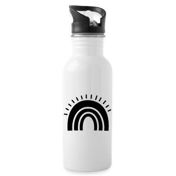 Regenbogen - Trinkflasche mit integriertem Trinkhalm - Weiß - Rechts