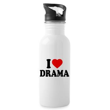 I love drama - Gourde avec paille intégrée - blanc - Droite