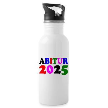 Abitur 2025 - Trinkflasche mit integriertem Trinkhalm - Weiß - Rechts