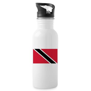Trinidad and Tobag - Water bottle with straw - white - Right