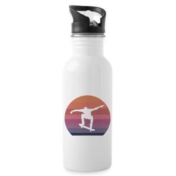 Skate - Trinkflasche mit integriertem Trinkhalm - Weiß - Rechts