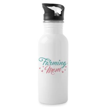 Bäuerin Mama - Trinkflasche mit integriertem Trinkhalm - Weiß - Rechts