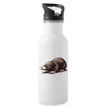 Maulwurf - Trinkflasche mit integriertem Trinkhalm - Weiß - Rechts