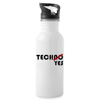 TechNO?YES! - Trinkflasche mit integriertem Trinkhalm - Weiß - Rechts