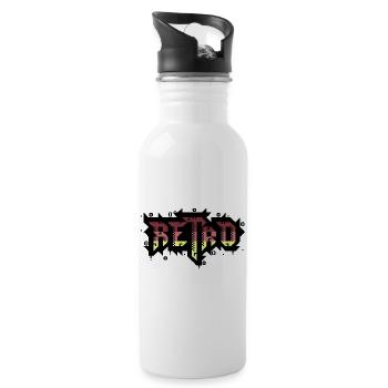 PETSCII Graffiti Retro - Trinkflasche mit integriertem Trinkhalm - Weiß - Rechts
