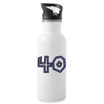 40. 40 YEARS. 40th ANNIVERSARY. 40 YEARS ANNIVERSARY. - Water bottle with straw - white - Right