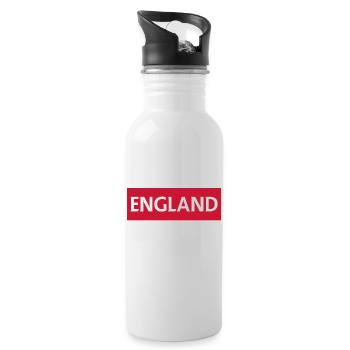 English Oldham Flags Design - Water bottle with straw - white - Right