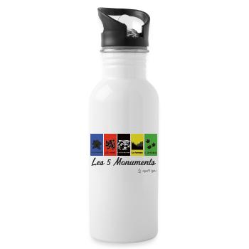 The 5 cycling monuments - Water bottle with straw - white - Right
