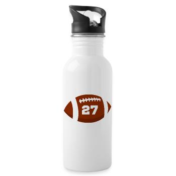 Rugby Number 27 - 27th Rugby Anniversary - Water bottle with straw - white - Right
