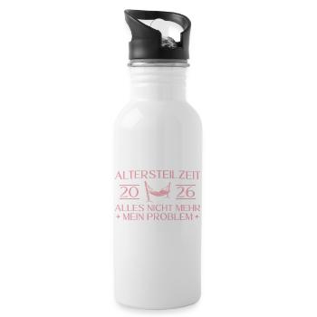 Partial retirement 2026 Prospective pensioner - Water bottle with straw - white - Right