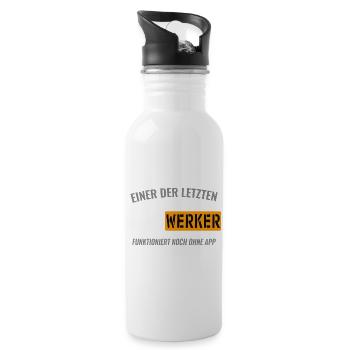 One of the last craftsmen - Water bottle with straw - white - Right