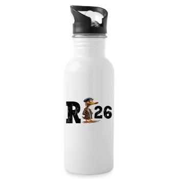 Rente 2026 Ente Rentner Rentnerin Ruhestand Lustig - Trinkflasche mit integriertem Trinkhalm - Weiß - Rechts
