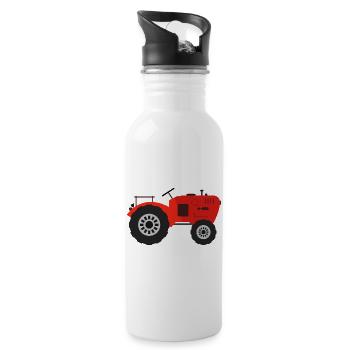 tractor - Water bottle with straw - white - Right