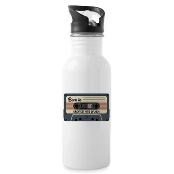 Born in 2004 Greatest Hits Retro Tape - Water bottle with straw - white - Right