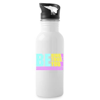 Be Kind Be True Be You Inspirational Self-Love - Water bottle with straw - white - Right
