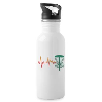 Heartbeat DiscGolf Motif - Water bottle with straw - white - Right