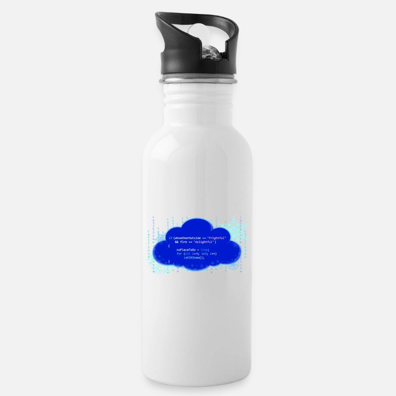 LetItSnow(); - Trinkflasche mit integriertem Trinkhalm - Weiß