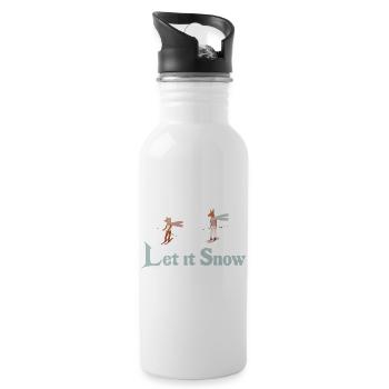 Let It Snow Winter Illustration - Trinkflasche mit integriertem Trinkhalm - Weiß - Rechts