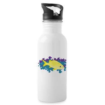 Gelber Corocoro – Haemulon flavolineatum - Trinkflasche mit integriertem Trinkhalm - Weiß - Rechts