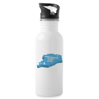 Grönland steht nicht zum Verkauf (3D-Edition) - Trinkflasche mit integriertem Trinkhalm - Weiß - Rechts