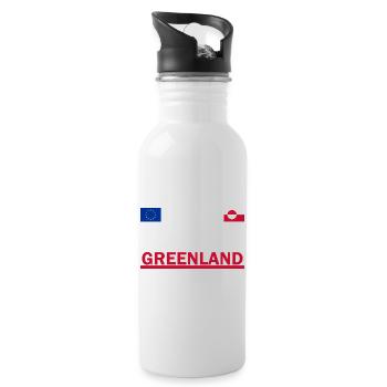 Je Soutiens Groenland -  Greenland  - Gourde avec paille intégrée - blanc - Droite