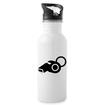 Whistle Referee Coach - Water bottle with straw - white - Right